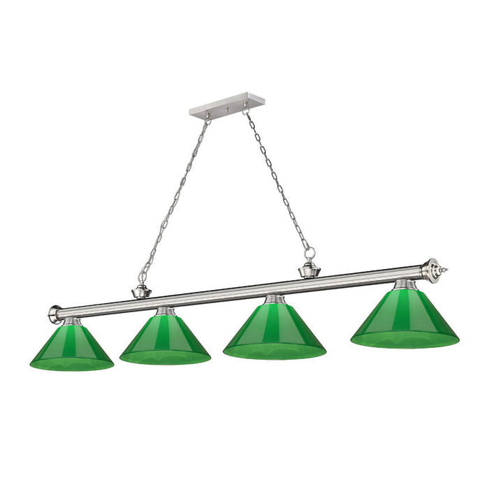 Z-Lite Cordon Brushed Nickel 4 Light Billiard 2306-4BN-PGR | theLightShop