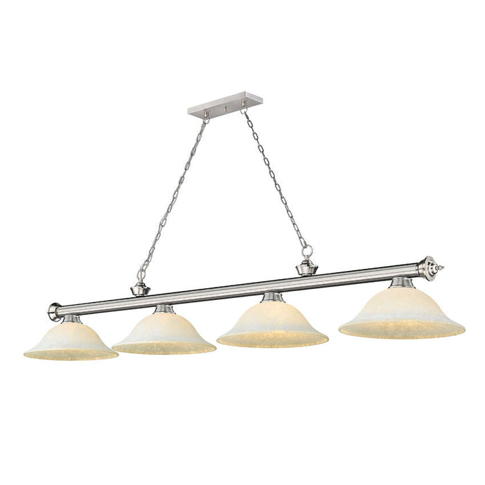 Z-Lite Cordon Brushed Nickel 4 Light Billiard 2306-4BN-WM16 | theLightShop