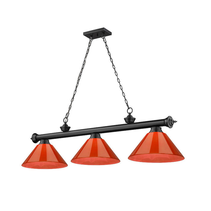 Z-Lite Cordon Matte Black 3 Light Billiard 2306-3MB-ARBG | theLightShop