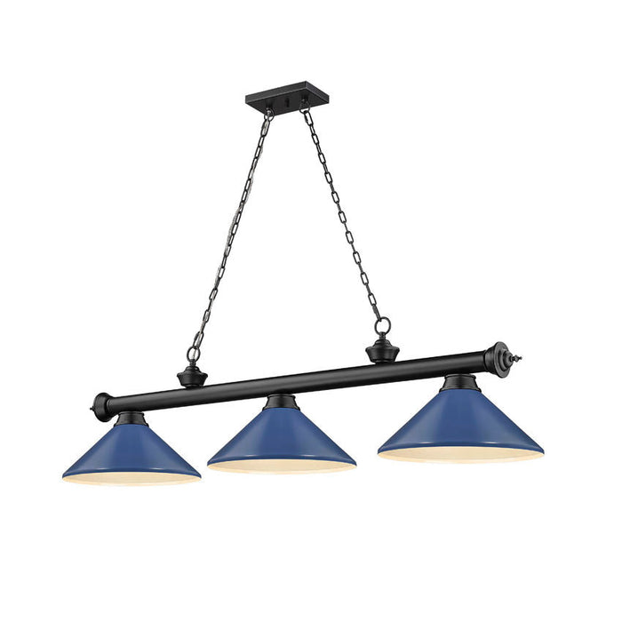 Z-Lite Cordon Matte Black 3 Light Billiard 2306-3MB-MNB | theLightShop