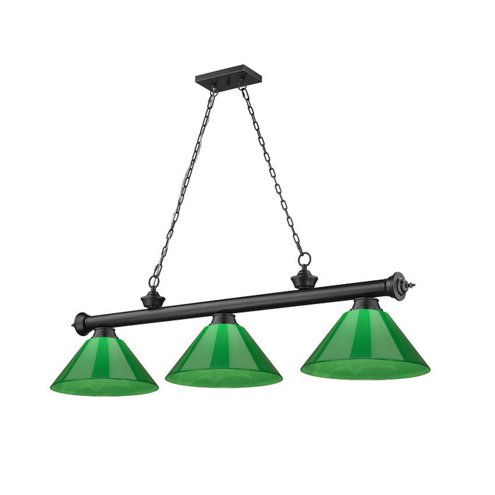 Z-Lite Cordon Matte Black 3 Light Billiard 2306-3MB-PGR | theLightShop