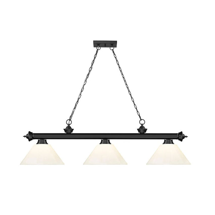 Z-Lite Cordon Matte Black 3 Light Billiard 2306-3MB-PWH | theLightShop
