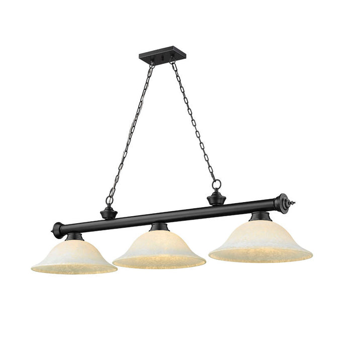 Z-Lite Cordon Matte Black 3 Light Billiard 2306-3MB-WM16 | theLightShop