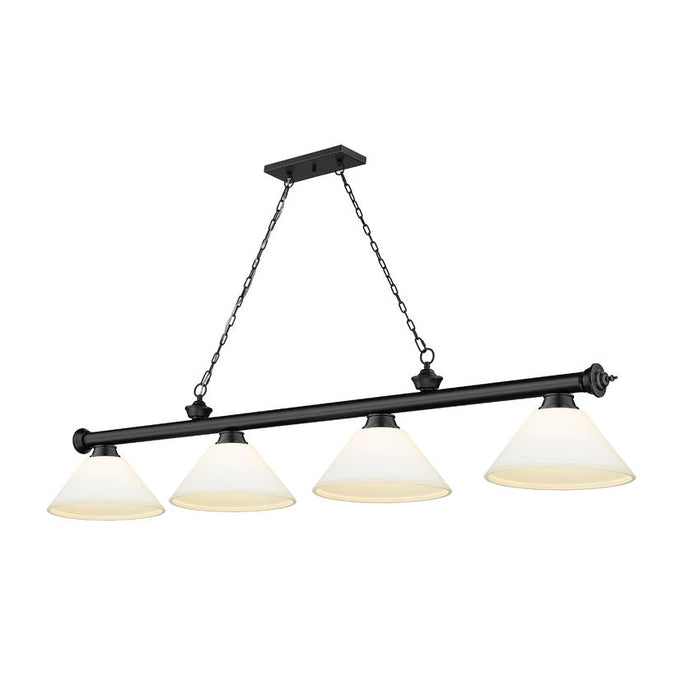 Z-Lite Cordon Matte Black 4 Light Billiard 2306-4MB-AMO14 | theLightShop