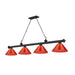 Z-Lite Cordon Matte Black 4 Light Billiard 2306-4MB-ARBG | theLightShop