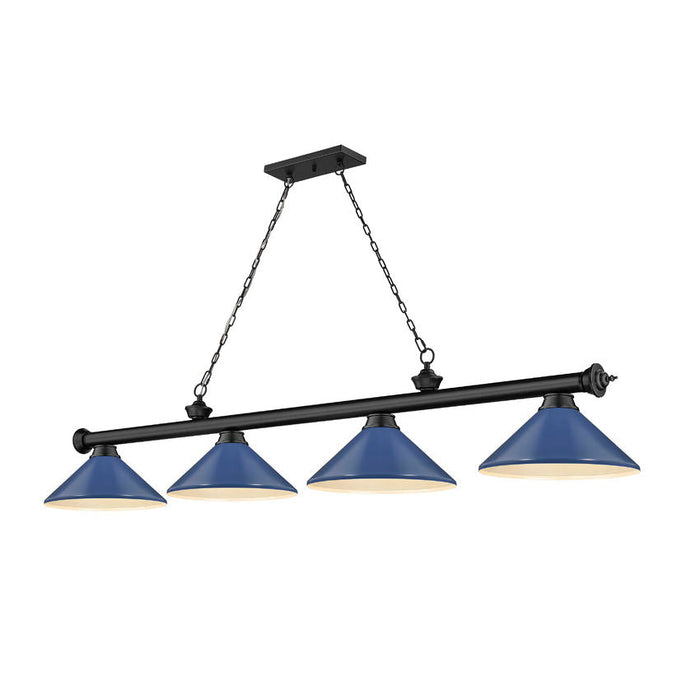 Z-Lite Cordon Matte Black 4 Light Billiard 2306-4MB-MNB | theLightShop