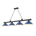 Z-Lite Cordon Matte Black 4 Light Billiard 2306-4MB-MNB | theLightShop
