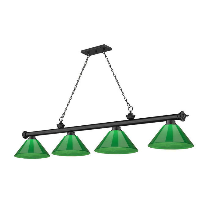 Z-Lite Cordon Matte Black 4 Light Billiard 2306-4MB-PGR | theLightShop