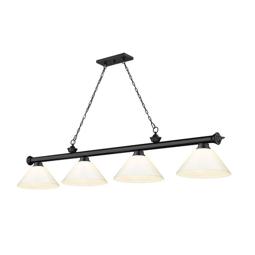 Z-Lite Cordon Matte Black 4 Light Billiard 2306-4MB-PWH | theLightShop