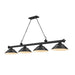Z-Lite Cordon Matte Black 4 Light Billiard 2306-4MB-SMB | theLightShop