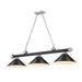 Z-Lite Cordon Matte Black Brushed Nickel 3 Light Billiard 2306-3MB-BN-MB15 | theLightShop