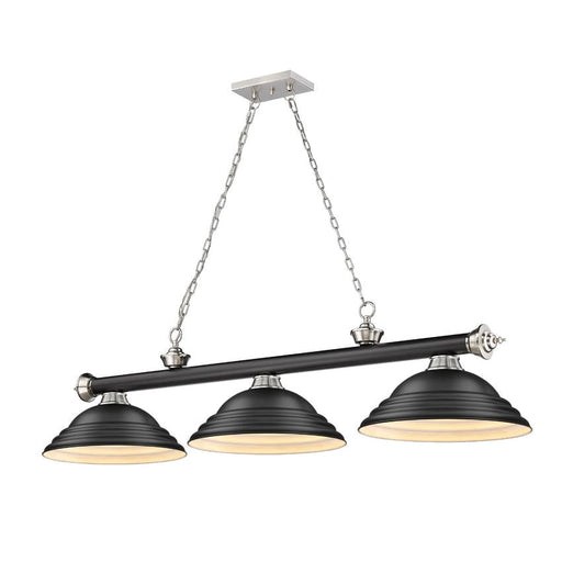 Z-Lite Cordon Matte Black Brushed Nickel 3 Light Billiard 2306-3MB-BN-SMB | theLightShop