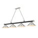 Z-Lite Cordon Matte Black Brushed Nickel 4 Light Billiard 2306-4MB-BN-BN15 | theLightShop