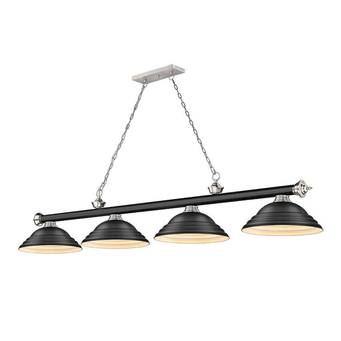 Z-Lite Cordon Matte Black Brushed Nickel 4 Light Billiard 2306-4MB-BN-SMB | theLightShop