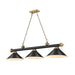 Z-Lite Cordon Matte Black Rubbed Brass 3 Light Billiard 2306-3MB-RB-MB15 | theLightShop