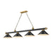 Z-Lite Cordon Matte Black Rubbed Brass 4 Light Billiard 2306-4MB-RB-MB15 | theLightShop