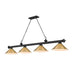 Z-Lite Cordon Matte Black Rubbed Brass 4 Light Billiard 2306-4MB-RB15 | theLightShop