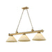 Z-Lite Cordon Rubbed Brass 3 Light Billiard 2306-3RB-AGM14 | theLightShop