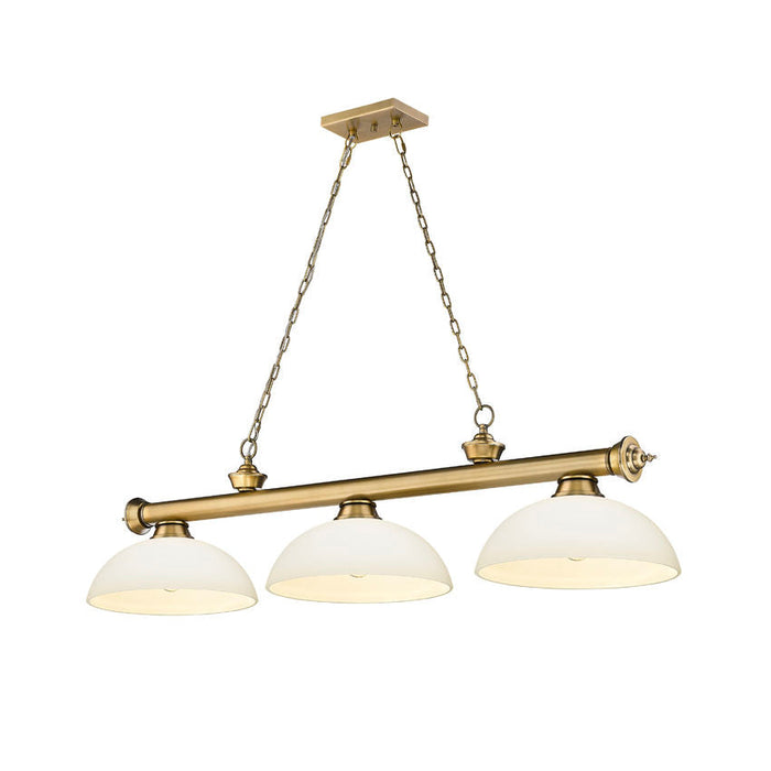 Z-Lite Cordon Rubbed Brass 3 Light Billiard 2306-3RB-DMO14 | theLightShop