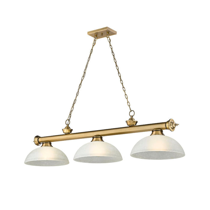 Z-Lite Cordon Rubbed Brass 3 Light Billiard 2306-3RB-DWL14 | theLightShop
