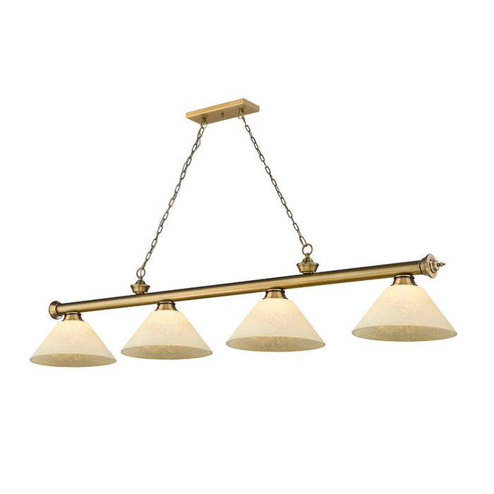 Z-Lite Cordon Rubbed Brass 4 Light Billiard 2306-4RB-AGM14 | theLightShop
