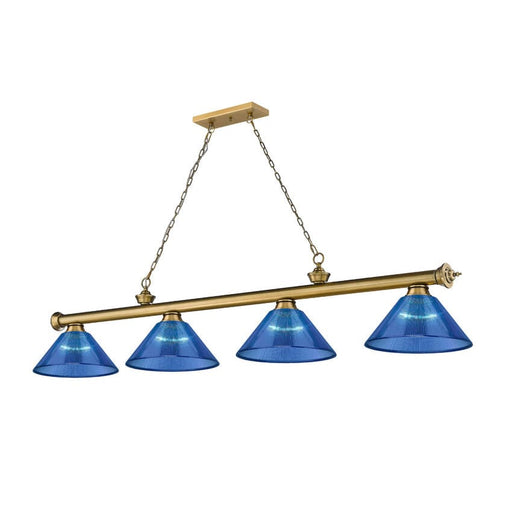 Z-Lite Cordon Rubbed Brass 4 Light Billiard 2306-4RB-ARDB | theLightShop