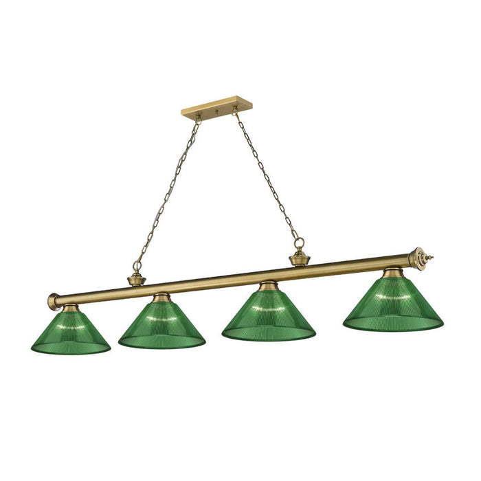 Z-Lite Cordon Rubbed Brass 4 Light Billiard 2306-4RB-ARG | theLightShop