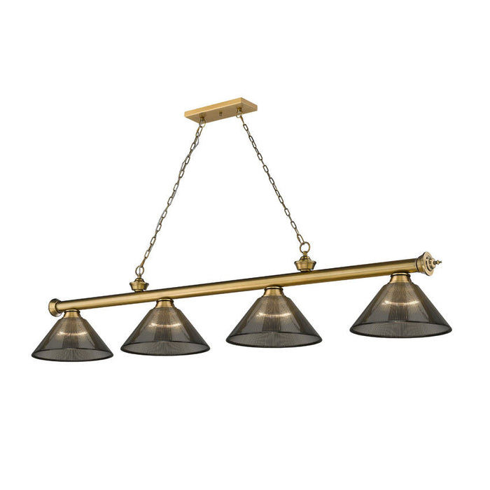 Z-Lite Cordon Rubbed Brass 4 Light Billiard 2306-4RB-ARS | theLightShop
