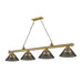 Z-Lite Cordon Rubbed Brass 4 Light Billiard 2306-4RB-ARS | theLightShop
