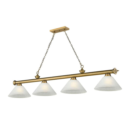 Z-Lite Cordon Rubbed Brass 4 Light Billiard 2306-4RB-AWL14 | theLightShop