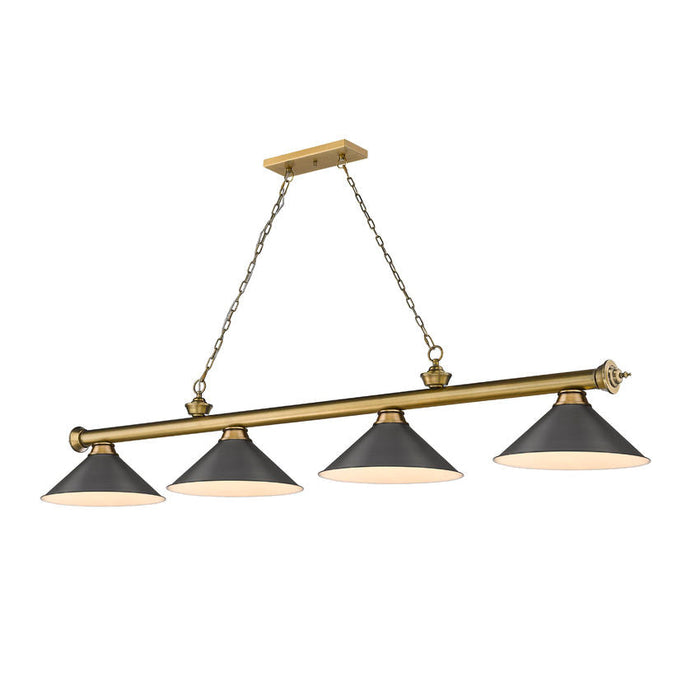 Z-Lite Cordon Rubbed Brass 4 Light Billiard 2306-4RB-BRZ15 | theLightShop