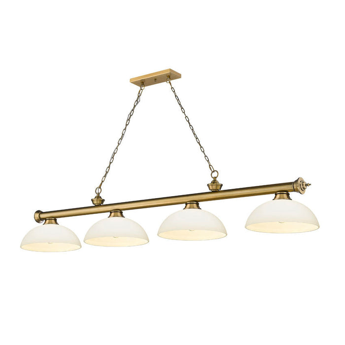 Z-Lite Cordon Rubbed Brass 4 Light Billiard 2306-4RB-DMO14 | theLightShop