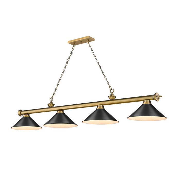 Z-Lite Cordon Rubbed Brass 4 Light Billiard 2306-4RB-MB15 | theLightShop