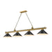 Z-Lite Cordon Rubbed Brass 4 Light Billiard 2306-4RB-MB15 | theLightShop