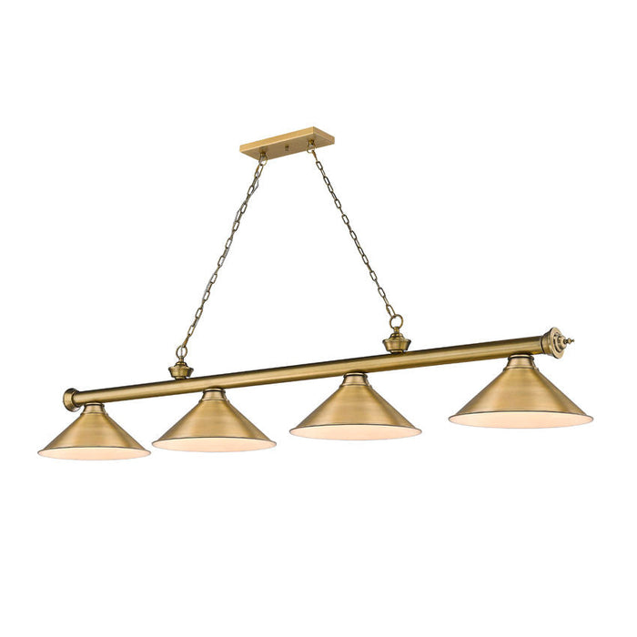 Z-Lite Cordon Rubbed Brass 4 Light Billiard 2306-4RB-RB15 | theLightShop