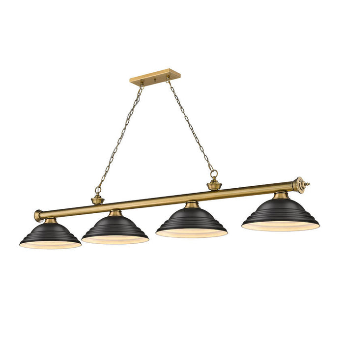 Z-Lite Cordon Rubbed Brass 4 Light Billiard 2306-4RB-SMB | theLightShop