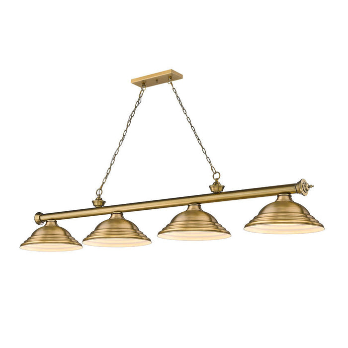 Z-Lite Cordon Rubbed Brass 4 Light Billiard 2306-4RB-SRB | theLightShop