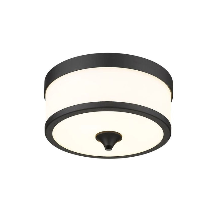 Z-Lite Cosmopolitan Matte Black Flushmount 307F-MB | theLightShop