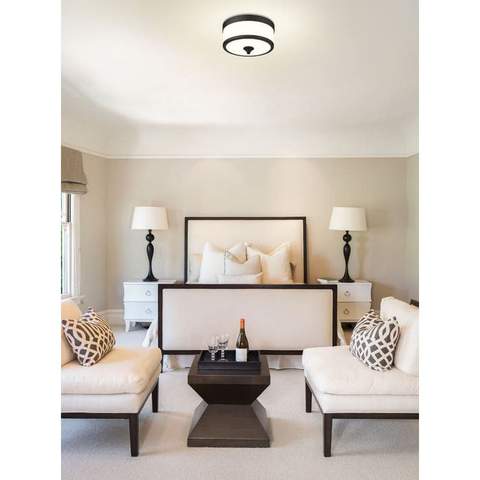 Z-Lite Cosmopolitan Matte Black Flushmount 307F-MB | theLightShop