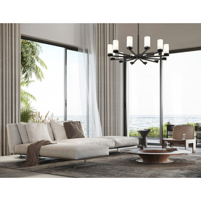 Z-Lite Danica Chandelier Matte Black 12 Light 3044-12MB | theLightShop