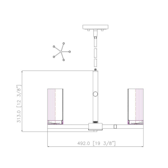Z-Lite Danica Chandelier Matte Black 5 Light 3044-5MB | theLightShop