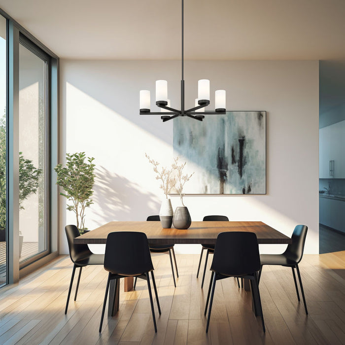 Z-Lite Danica Chandelier Matte Black 6 Light 3044-6MB | theLightShop