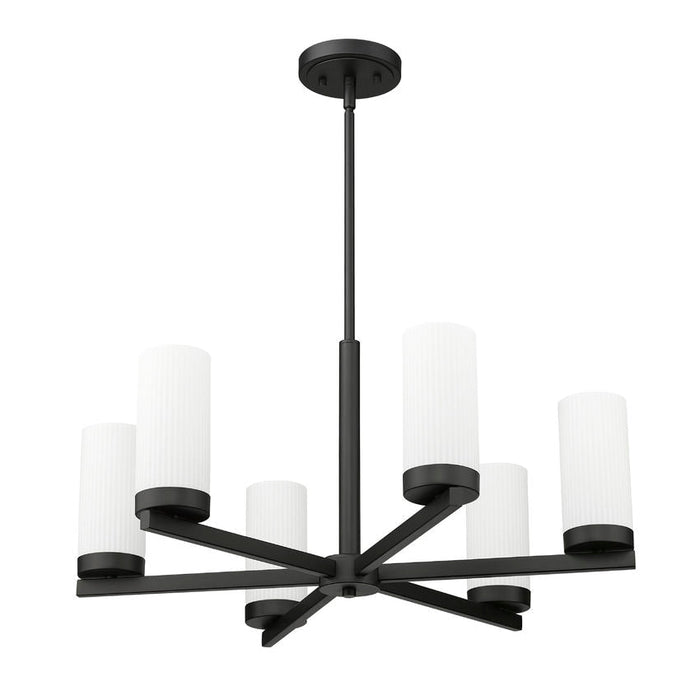 Z-Lite Danica Chandelier Matte Black 6 Light 3044-6MB | theLightShop