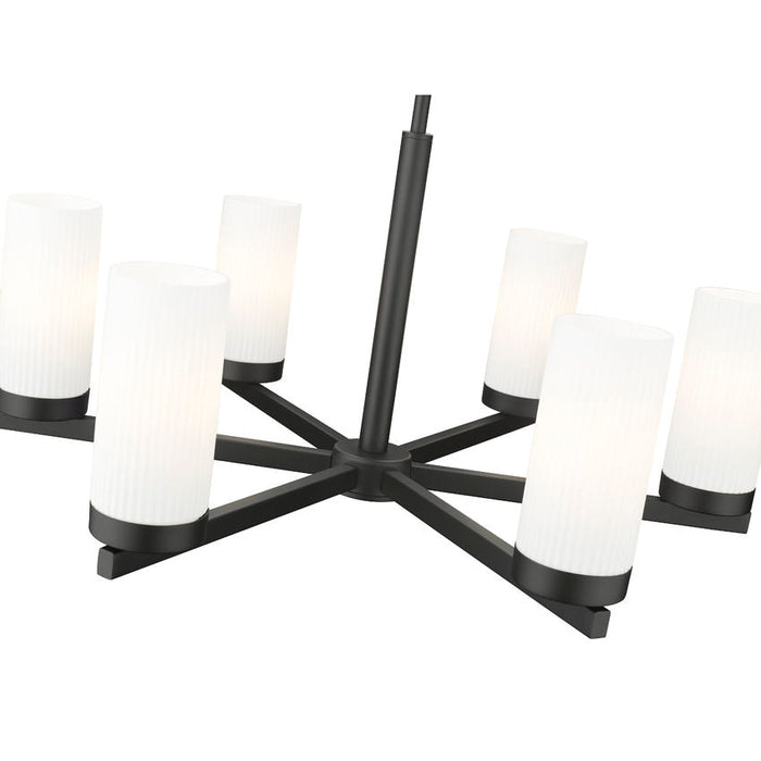 Z-Lite Danica Chandelier Matte Black 6 Light 3044-6MB | theLightShop