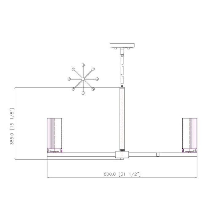 Z-Lite Danica Chandelier Matte Black 8 Light 3044-8MB | theLightShop