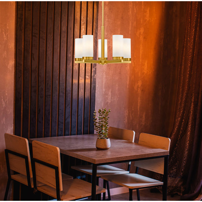 Z-Lite Danica Chandelier Modern Gold 5 Light 3044-5MGLD | theLightShop