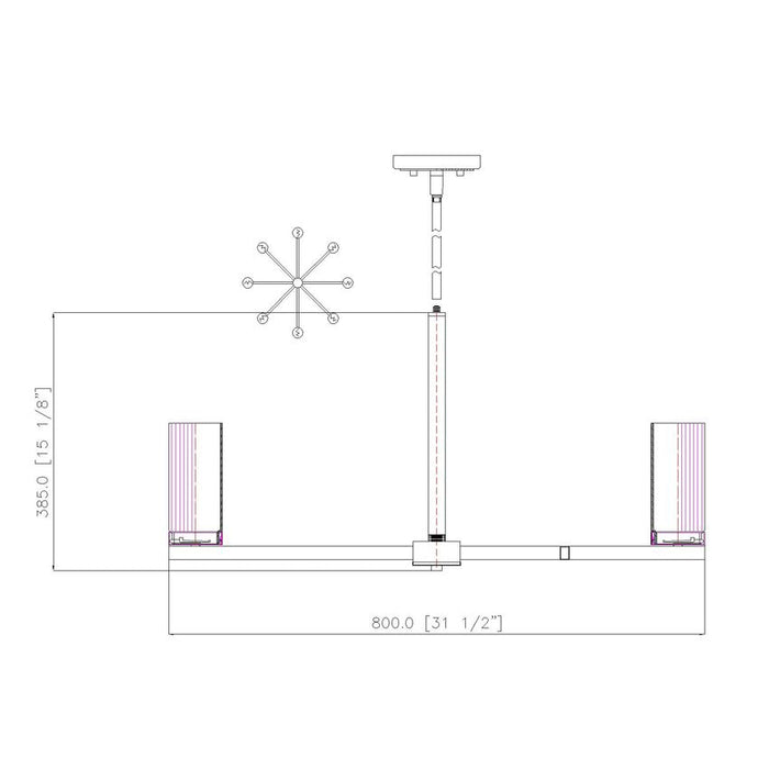Z-Lite Danica Chandelier Modern Gold 8 Light 3044-8MGLD | theLightShop