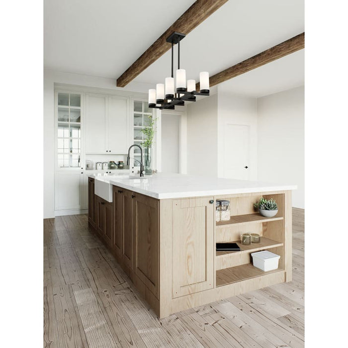 Z-Lite Danica Linear Chandelier Matte Black 8 Light 3044-8L-MB | theLightShop