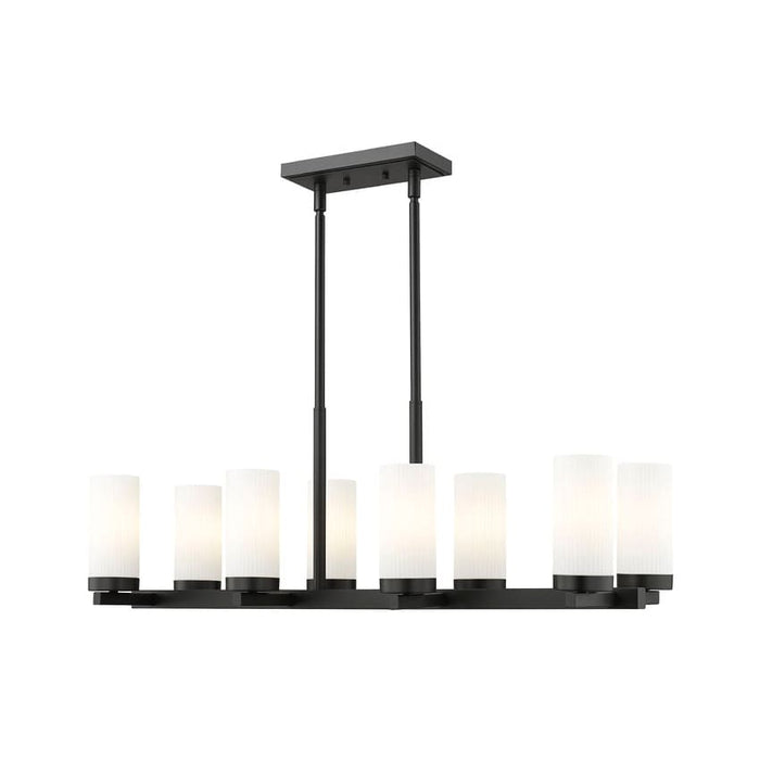 Z-Lite Danica Linear Chandelier Matte Black 8 Light 3044-8L-MB | theLightShop