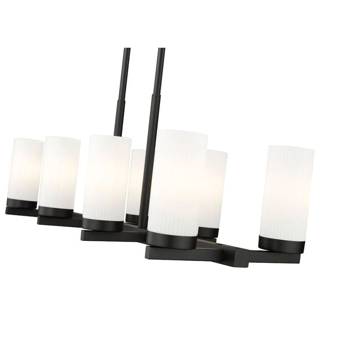 Z-Lite Danica Linear Chandelier Matte Black 8 Light 3044-8L-MB | theLightShop